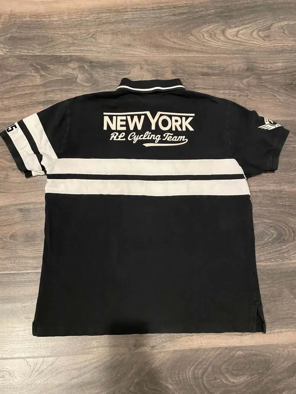 Polo Ralph Lauren RL Cycling Team Black Striped Polo Shirt